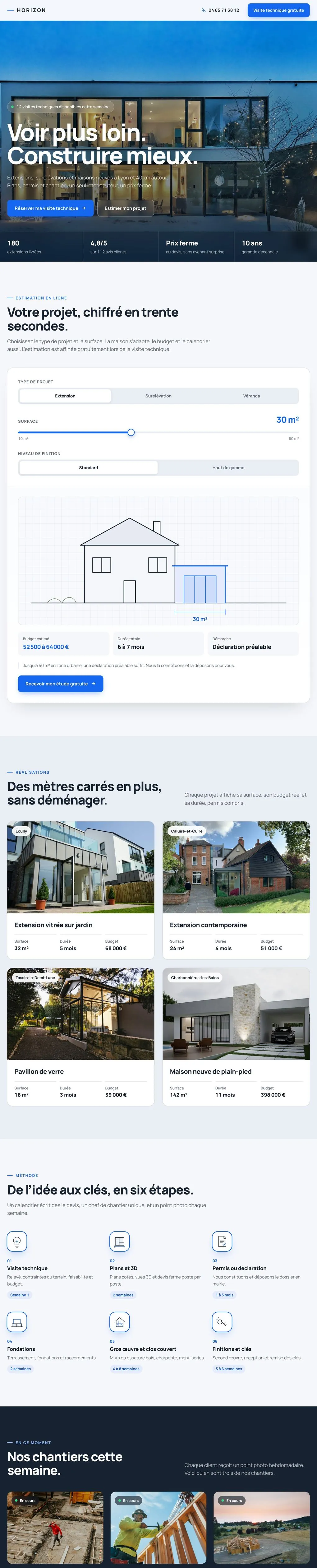 Concept HORIZON, construction & extension